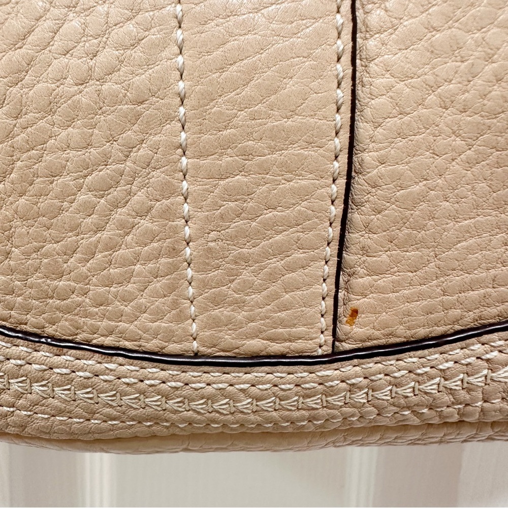 Coach Soho Flap Pebbled Leather Shoulder Bag Sand Beige Large LIKE NEW - Picture 12 of 14